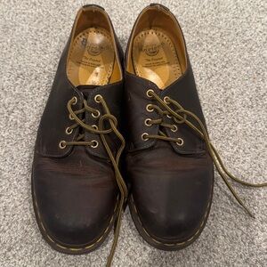 Dr. Martens Dark Brown Leather Lace-Up Shoes. Made in England.